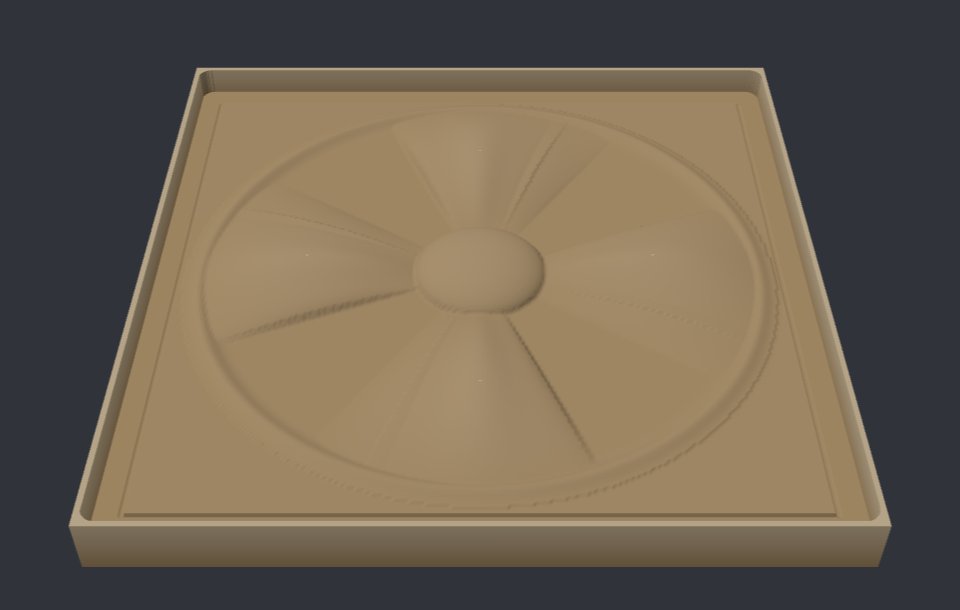 A carved 3D rosette