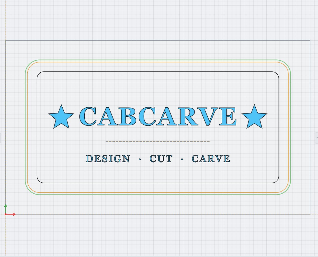 Drawing a sign with engrave, pocket and profile toolpaths